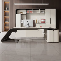 Bureau de direction modulaire en MDF facile à assembler, ensemble de table et de chaise de bureau, bureau de direction moderne de luxe, mobilier de bureau sain