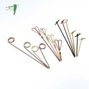 Brochetas de cocina de bambú orgánico con logotipo personalizado, brochetas de dedo de bambú natural para restaurante, bolsa de aperitivo, herramientas para barbacoa empaquetadas - Product Image 1
