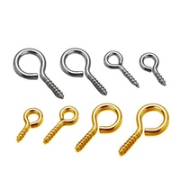 Bijoux en acier inoxydable plaqué or, vis à œil, vis autotaraudeuses, crochets, anneaux, fermoirs, attaches pour perles, fabrication de bijoux