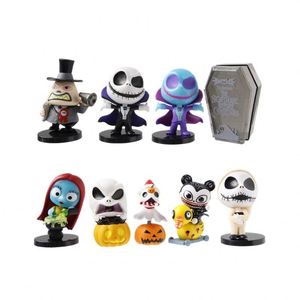 Decor Wholesale - Juego de 10 Figuras de Acción Miniatura de Jack Skellington de Pesadilla Antes de Navidad, Juego de Juguetes Coleccionables para Decoración de Fiestas - Product Image 6