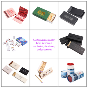 Emballage de boîte d'<span class=keywords><strong>allumettes</strong></span> uni avec logo gaufrage en papier doré avec logo personnalisé avec des <span class=keywords><strong>allumettes</strong></span> noires de sécurité - Product Image 3
