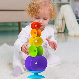 Juguete Montessori de Apilamiento de Formas para Niños, Juguete Educativo Temprano para el Reconocimiento de Colores, Juguete Giratorio de Arcoíris para Bebés - Product Image 4