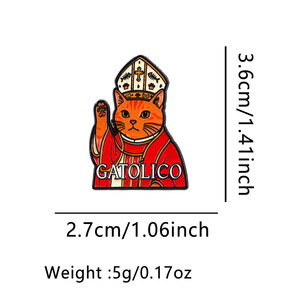 Divertente Spilla da Bavero Smaltata a Forma di Gatto Sacerdote Cattolico, Spilla a Forma di Gatto Religioso Cartoonesco <span class=keywords><strong>per</strong></span> Amanti dei Gatti e Regali Originali - Product Image 5