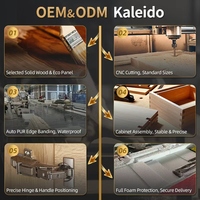 2026 OEM Kaleido Workshop Armoire de salle de bain rotative en bois avec miroir en acier inoxydable, pour vernis à ongles et médicaments