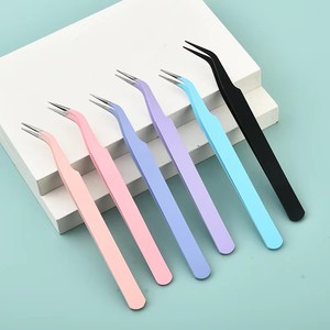 Pinza para Cejas de Acero Inoxidable de Marca Privada, Pinza para Pestañas con Punta Inclinada, Herramienta para Extensión de Pestañas - Product Image 2