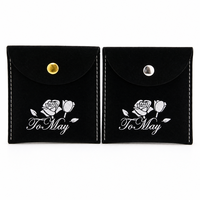 Sac en velours personnalisé avec logo imprimé, écologique, en suède rose, petit sac cadeau pour bijoux, emballage avec bouton, pochette en velours sur mesure