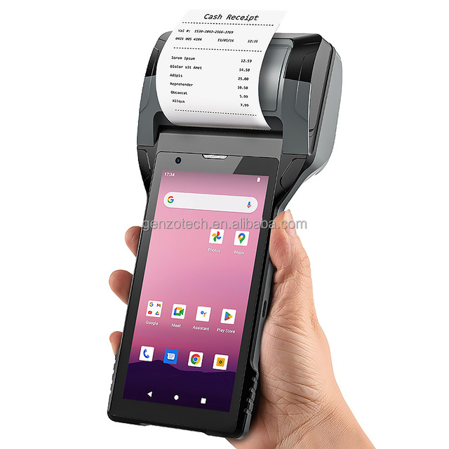 6 Inch Handheld Pos Terminal Android 12 With Adjustable Printer 30-80mm Width Thermal Paper /Label Handheld Pos Machine