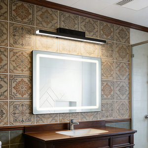 Modern Simple Black Aluminum <b>LED</b> Strip <b>Wall</b> Lamp EU IP44 Interior <b>LED</b> Makeup <b>Mirror</b> Light for Bathroom Lighting Fixtures - Product Image 3