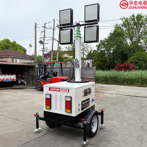 Torre de Iluminación Móvil LED de 7M 9M Tipo Remolque, Torre de Reflector Elevable para Iluminación de Emergencia en Exteriores - Product Image 6