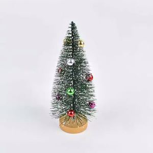 Mini arbres de Noël artificiels givrés en sisal, décorations de table pour la maison, ornements d'hiver - Product Image 2