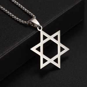 Estrela de David Seis Pontos Estrela Colar Pingente De Aço Inoxidável De Ouro Jewish <span class=keywords><strong>Isael</strong></span> Colares Estrela de David Colar para Homens Mulheres - Product Image 6