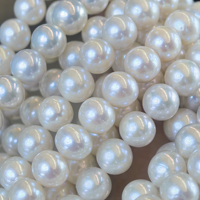Vente en gros de colliers de perles Edison de 10-13 mm, grandes perles d'eau douce, véritables perles blanches, lumière intense, perles circulaires, cadeau pour la fête des mères