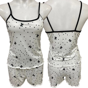 Ensemble camisole et short de style européen et américain pour l'été 2024, pyjama sexy à fleurs pour femmes (style export) - Product Image 5