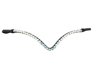 Nueva y Exclusiva Diadema de Cuero Hecha a Mano con Cristales en Forma de V y Pedrería Elegante para Caballo - Tallas y Colores Personalizables - Cob-Full - Product Image 3