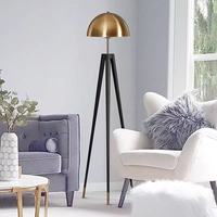 Lampe de sol/de table en fer forgé de luxe, design champignon trigéminal, pour salon, chevet, villa, salle d'exposition d'art, lumière LED chaude