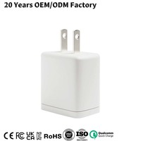 Chargeur mural rapide USB C 20W Type C PD3.0 QC3.0 SCP avec prise US, adaptateur 5V3A OTP OVP pour téléphone, tablette, ordinateur portable, certifié ETL FCC
