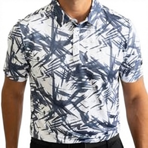 Polo de Golf de Poliéster y Spandex de Alto Rendimiento para Hombre, Personalizado al por Mayor, con Estampado Floral - Product Image 1
