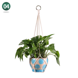 Haute qualité coton corde macramé plante cintres porte-<span class=keywords><strong>Pot</strong></span> <span class=keywords><strong>de</strong></span> <span class=keywords><strong>fleur</strong></span> bricolage Boho décor intérieur - Product Image 4