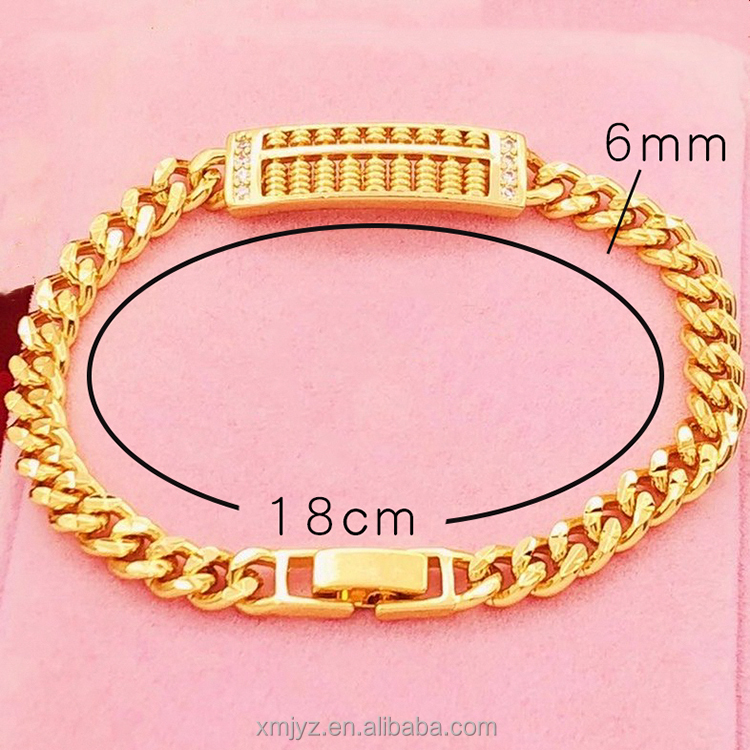 黄铜镀金算盘情侣手链精湛模仿金算盘手链男女珠宝