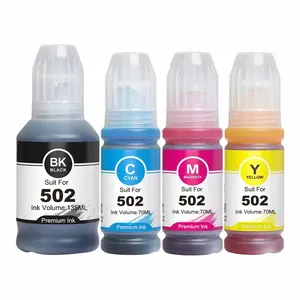 502 T502 T5021 T5022 T5023 T5024 encre de recharge à base d'eau de bouteille en vrac Compatible couleur Premium pour imprimante ET-2750 Epson