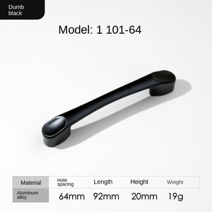 Hiện đại đơn giản phần cứng lỗ duy nhất hợp kim nhôm xử lý phong cách Mỹ màu đen xử lý cho cửa tủ và ngăn kéo cho tủ - Product Image 6