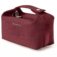 Trousse de Maquillage en Coton Bordeaux à Marque Blanche avec Poignée Texturée pour Promotion en Salon et Kits Beauté en Gros