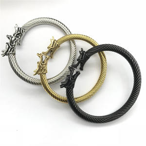 <span class=keywords><strong>Bracelet</strong></span> en acier inoxydable, thème Dragon, câble torsadé, Viking, manchette, bijoux Punk Rock, 1 pièce - Product Image 6