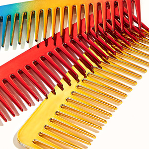Colorful Styling <b>Wide</b>-Tooth Metal <b>Comb</b> Large Salon Use - Product Image 4