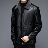 Herren Pilot Schaffell Shear ling Pelz kragen Lederjacke