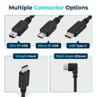 Câble de raccordement OBD2 vers USB pour caméra embarquée 12V 24V vers 5V2.5A avec connecteur Mini Micro Type C pour DVR GPS Kit de câblage OBD pour stationnement 24H
