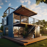 Maison conteneur de luxe à 2 étages de 40 pieds de haut, de qualité supérieure, en bois, type conteneur maritime