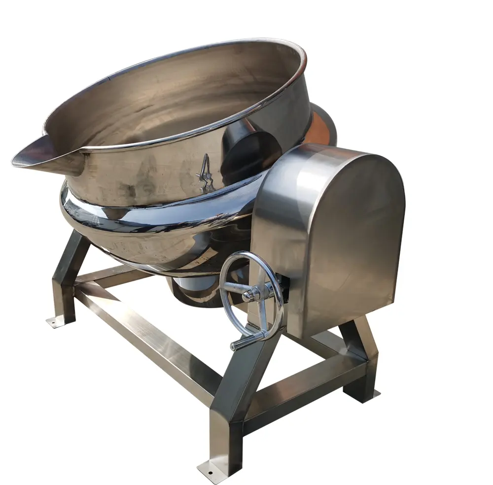 Anniv. Soldes: 5% de réduction! HPXE-100L bouilloire chemisée de casserole d'inclinaison leader de l'industrie avec la bouilloire de cuisson de veste de mur de grattage