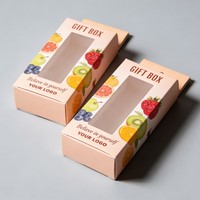 Boîte en papier personnalisée recyclable avec logo, boîte de luxe pour cosmétiques, rouge à lèvres, fard à paupières, boîte d'emballage avec fenêtre en PVC, boîte gaufrée or