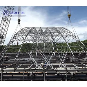 Estructura de acero de metal marco espacial arco techo diseño CAD cerchas de construcción
