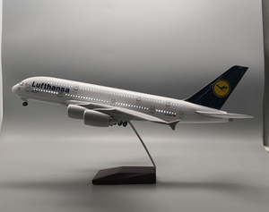 Modelo de Avión de Resina con Luces LED para Escritorio, Airbus A380 1/160, <span class=keywords><strong>Lufthansa</strong></span> Airlines, Iluminación Controlada por Sonido, Regalo Empresarial - Product Image 4
