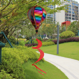 Vente en gros d'ornements de moulin à vent en spirale Montgolfière arc-en-ciel Chaîne de moulin à vent en plein air Décoration de jardin en plastique durable - Product Image 6