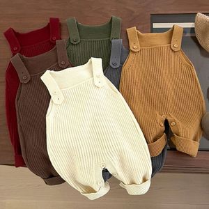 Frühling und Herbst Baby kleidung Kleinkind Jungen Mädchen Gestrickte Overalls Einfarbige Baby Stram pler - Product Image 1