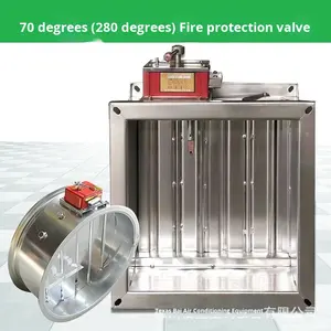 주장항제 브랜드 화재 댐퍼 70/150/280도 연기 배출 밸브 전동 수동 조절식 아연 도금 강철 - Product Image 3