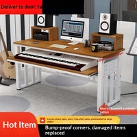 Table de piano électronique en bois moderne et minimaliste, poste de travail pour l'orchestration musicale, clavier d'étude, double hauteur réglable pour ordinateur