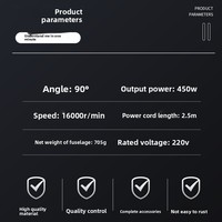 Meuleuse d'angle électrique à 90 degrés, mini-meuleuse électrique à long cou pour la découpe de marbre et de pierre, et le nettoyage des joints de carrelage