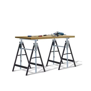 โต๊ะไม้เลื่อยสองขาทำจากเหล็กปรับความสูงได้ - Product Image 2