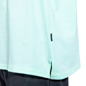 Camiseta de Algodón Verde Menta Extra Grande para Hombre, Manga Corta, Cuello Redondo, Estilo Casual, Teñido Liso, Ajuste Jersey - Product Image 5
