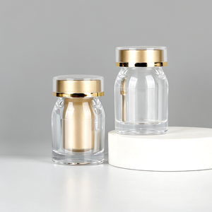 Botella transparente vacía de acrílico premium de 25 ml para proteínas en polvo, cápsulas, pastillas, contenedor de suplementos con tapa - Product Image 1