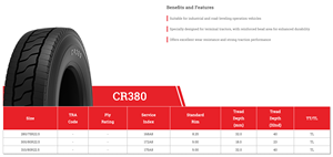 CR380 280/75R22.5 Industriële Terminal Tractorband Versterkte Velg Zware Last Slijtvast Sterke Tractie Commerciële Band - Product Image 3