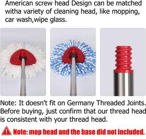 <span class=keywords><strong>Manche</strong></span> télescopique à 4 sections compatible avec les serpillières rotatives O-Cedar EasyWring et <span class=keywords><strong>Vileda</strong></span>, <span class=keywords><strong>manche</strong></span> long réglable pour un nettoyage en profondeur des sols - Product Image 6