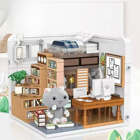 inbrixx 885001-885008 MOC City Street View Creative House Puzzle Décoration de bureau Briques mignonnes Cadeau d'anniversaire Ensembles de blocs de construction