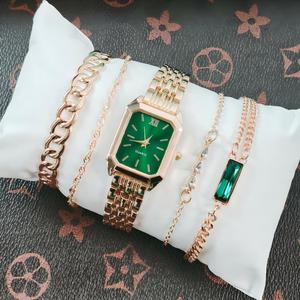LP43 New Arrival Jewelry Set Light Luxury Ladies Alloy <strong>Watch</strong> Steel Band Female Fashion Simple Square Quartz Wristwatch <strong>for</strong> <strong>Women</strong> - Product Image 5