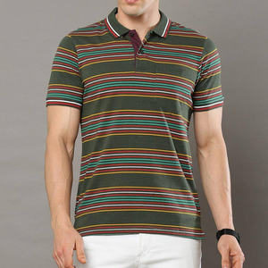 Polo a Rayas de Corte Cómodo Diseñado para un Look Casual Elegante que Brinda una Sensación Suave y Transpirable para Salidas Diarias y Moda de Fin de Semana - Product Image 6