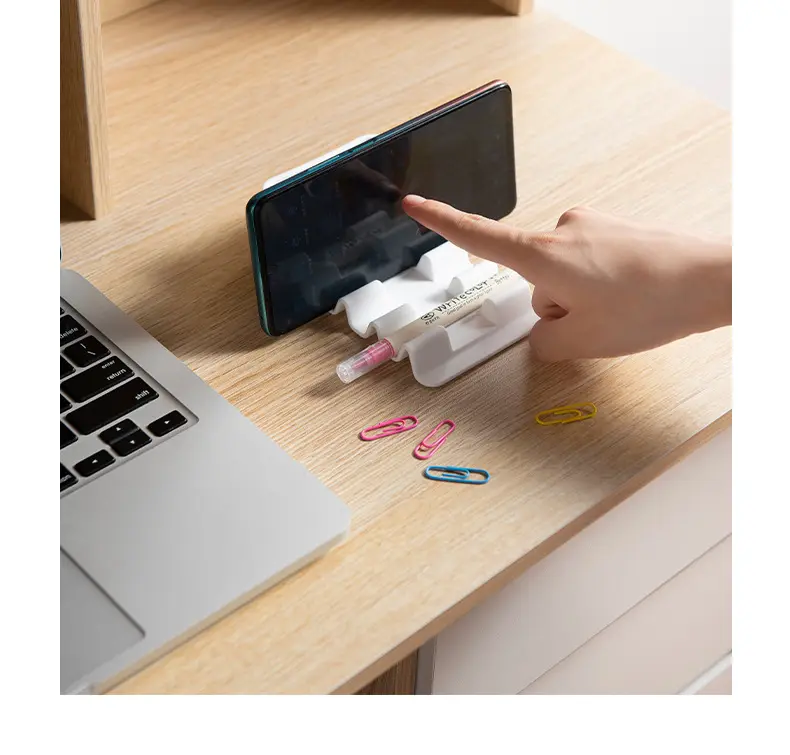 حامل هاتف خلوي جديد على شكل موجة رف مكتبي إبداعي يمكن تعليقه حامل كسول منظم بلاستيكي محمول