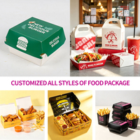 Sac en papier personnalisé pour emporter, pour poulet frit, burger, poisson et frites, emballage alimentaire pour les en-cas de rue, pour la restauration rapide